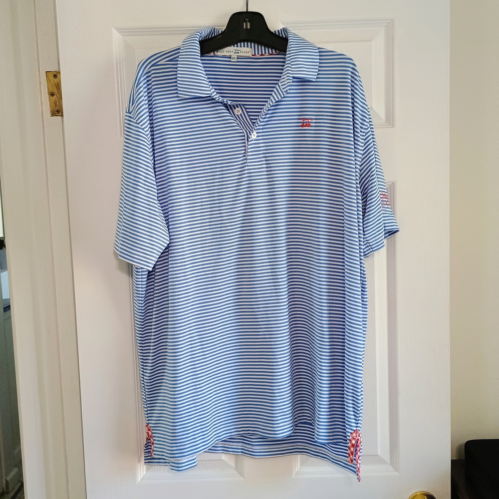 Classic Blue Striped Polo Shirt